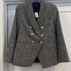 BRAND NEW Express Black and White Houndstooth Blazer with Gold Accents